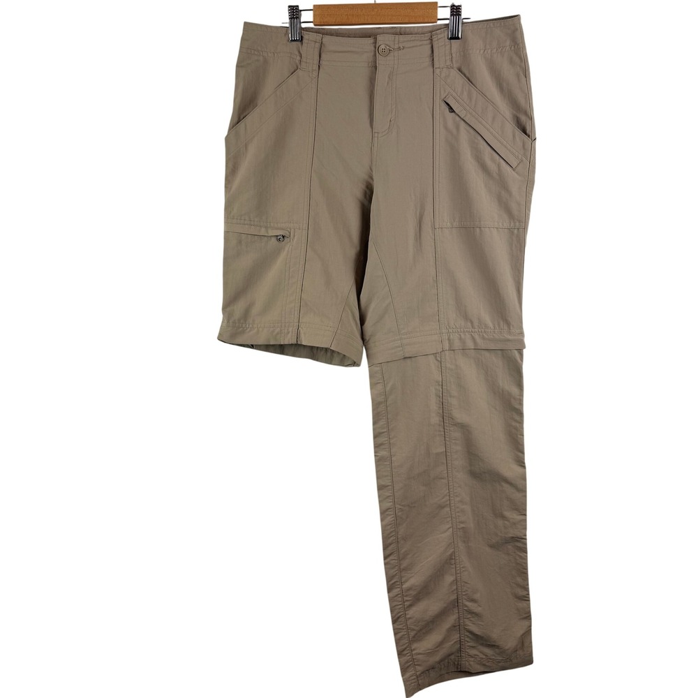 Royal Robbins Women's Convertible Hiking Pants Size 8 Zip Off Legs Beige‎
